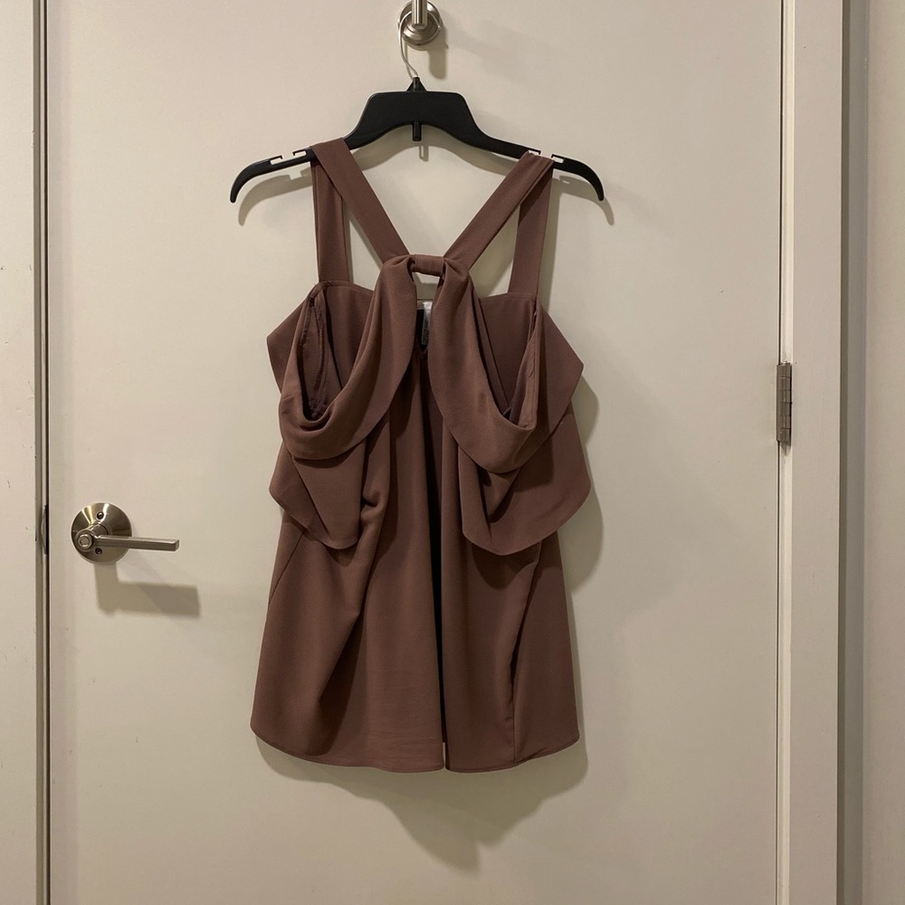 Leith purple cold shoulder top